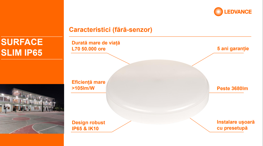 SF SLIM SQ 200 P 19W 840 IP65 EUE LEDV "000004099854102899" (timbru verde 0.8 lei) - Image 3