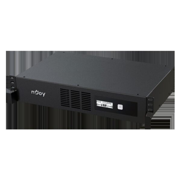 UPS NJOY, "CODE 1000", Line Int. cu sinusoida pura cu management, rack, 1000VA/600W, AVR, IEC x 8, 2 x baterie GP07122L, display LCD, back-up 1 - 10 min., "UPLI-LI100CO-AZ01B" (timbru verde 11 lei) - Image 2