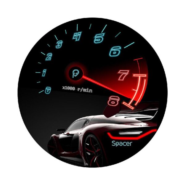 Covor pentru scaun gaming SPACER, protectie parchet, cauciuc si material textil, 1200 x 3mm, rotund, SPEED 46501475 "SPFP-SPEED-120" - Image 2