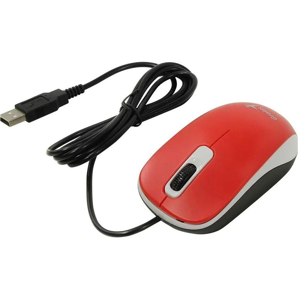 MOUSE Genius, "DX-110", PC sau NB, cu fir, USB, optic, 1000 dpi, butoane/scroll 3/1, , rosu, "31010116104" (timbru verde 0.18 lei)