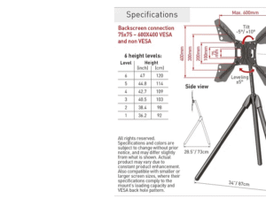 Barkan Portable Tripod Floor Sta 13"-83"