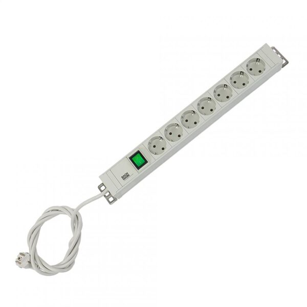 PDU BACHMANN, 1.5U pt. rack 19 inch, 7 prize Schuko, intrare Schuko, max 10 A, cablu 2 m, gri, "333.600" (timbru verde 2 lei) - Image 2