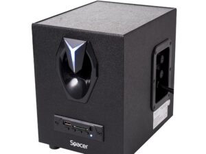 BOXE SPACER Gaming 2.1, RMS: 14W (2 x 3W + 8W), bluetooth, telecomanda wireless, control volum, bass, subwoofer lemn MDF, 220V alimentare, 3 x LED, USB/SD/AUX/radio FM, black, "SPGS-HURRICANE-BT" (timbru verde 2.00 lei)