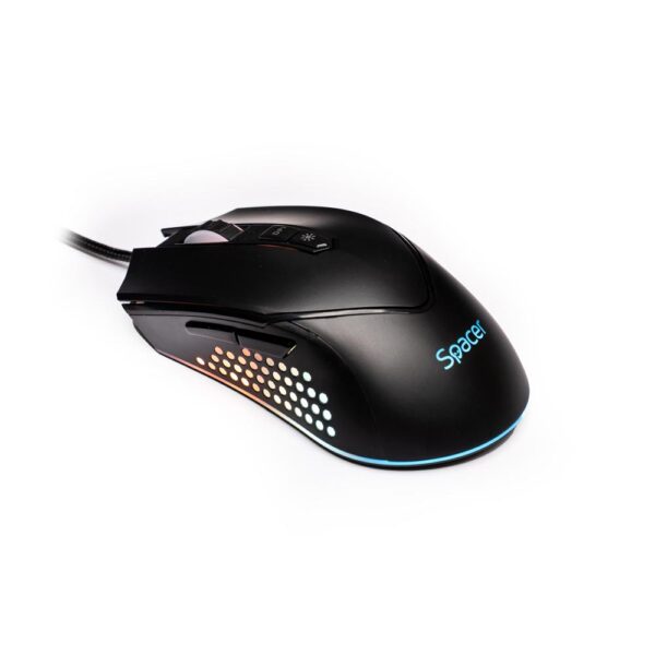 MOUSE Spacer - gaming, gaming, cu fir, USB, optic, 12.000 dpi, butoane/scroll 7/1, iluminare RGB, negru, "SPGM-ALIEN-NOVA" (timbru verde 0.18 lei) - Image 2