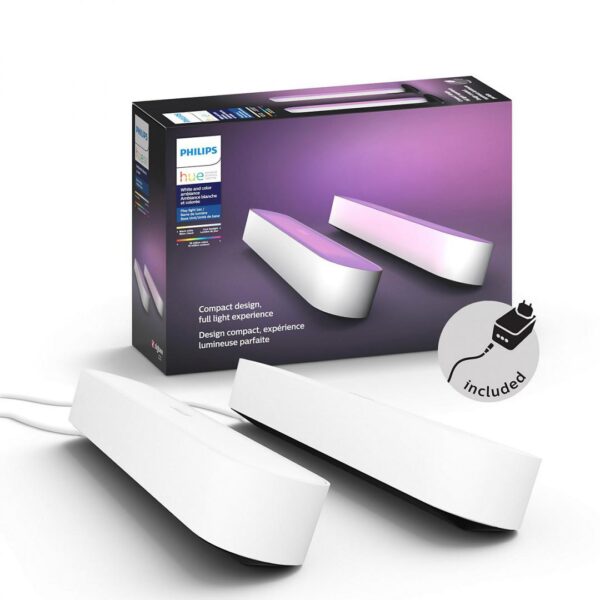 Philips Hue Play WCA Lightbar Base, Twin pack, White|42 W|2000-6500 Hue White Colour Ambiance
