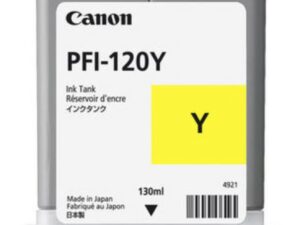 Cartus Cerneala Original Canon Yellow, PFI-120Y, pentru IPF TM-200|TM-205|TM-300|TM-305, 130ml, (timbru verde 0.15 lei),NOPP, "2888C001AA"