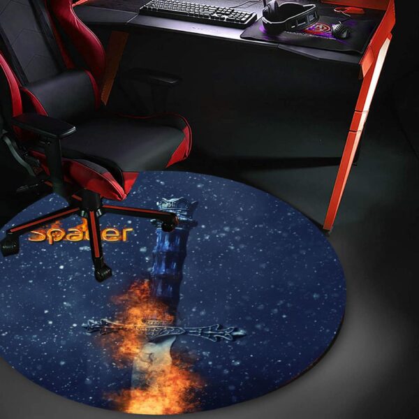 Covor pentru scaun gaming SPACER, protectie parchet, cauciuc si material textil, 1200 x 3mm, rotund, SWORD 46501469 "SPFP-SWORD-120" - Image 2