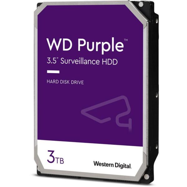 WD Purple WD33PURZ - H�rddisk - 3 TB - �vervakning - inbyggd - 3.5" - SATA 6Gb/s - 5400 rpm - buffert: 256 MB