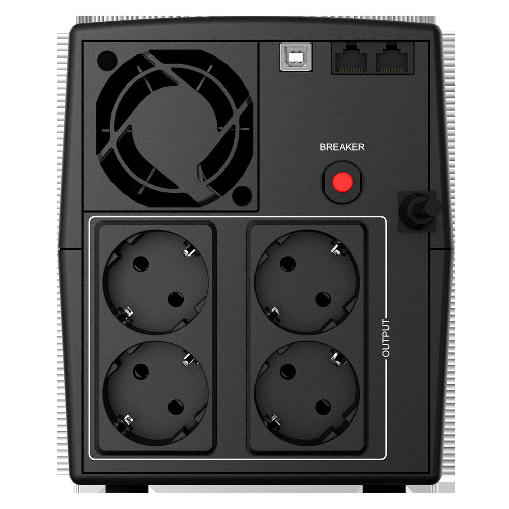UPS NJOY, "KEEN 1500", Line Int. cu management, tower, 1500VA/900W, AVR, Schuko x 4, 2 x baterie GP09122L, back-up 1 - 10 min., "UPLI-LI150KU-CG01B" (timbru verde 11 lei) - Image 2