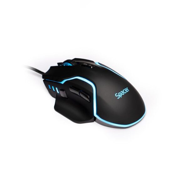 MOUSE Spacer - gaming, gaming, cu fir, USB, optic, 12.000 dpi, butoane/scroll 8/1, iluminare RGB, negru, "SPGM-ALIEN-RACE" (timbru verde 0.18 lei) - Image 2