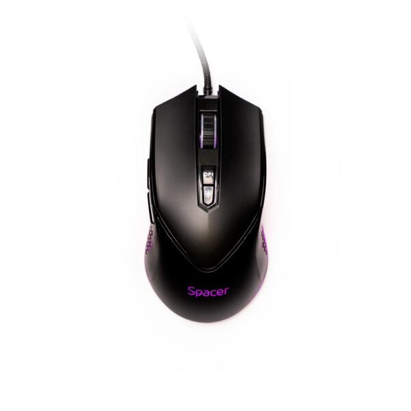MOUSE Spacer - gaming, gaming, cu fir, USB, optic, 12.000 dpi, butoane/scroll 7/1, iluminare RGB, negru, "SPGM-ALIEN-NOVA" (timbru verde 0.18 lei) - Image 4