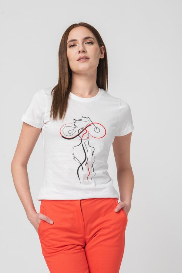 TSHIRT CASUAL F DOAMNA CU... WHITE-L - Image 5