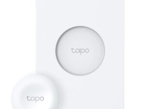 INTRERUPATOR inteligent TP-LINK, necesita hub Tapo H100 pentru functionare, 1 comutator,  programare prin smartphone aplicatia Tapo, 1 x baterie CR2032, WiFi, alb "Tapo S200D" (timbru verde 0.18 lei)