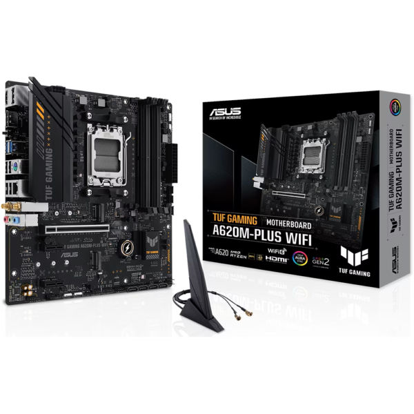 ASUS Mainboard TUF Gaming A620M-Plus WiFi - Socket AM5 - AMD A620 - Image 2
