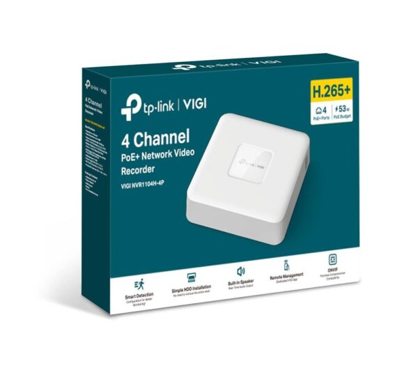TP-LINK "4 Channel PoE Network Video RecorderSPEC: H.265+/H.265/H.264+/H.264, Up to 8MP resolution, Decoding capability - Image 2