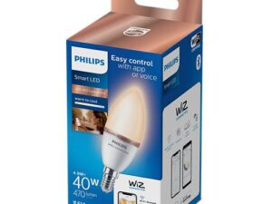 BEC smart LED Philips, soclu E14, putere 4.9 W, forma lumanare, lumina alb calda alb rece, alimentare 220 - 240 V, "000008719514372382" (timbru verde 0.45 lei)