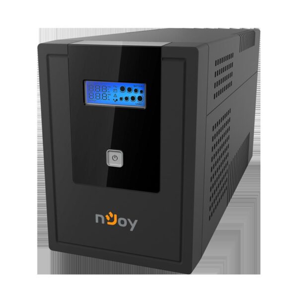 UPS NJOY, "Cadu 1500", Line Int. cu management, mini tower, 1500VA/900W, AVR, Schuko x 4, 2 x baterie GP09122F, display LCD, back-up 1 - 10 min., "UPCMTLS615HCAAZ01B" (timbru verde 11 lei) - Image 2