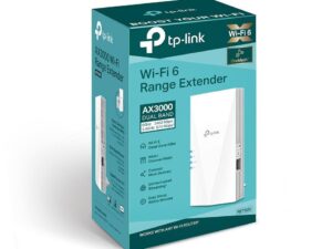 RANGE EXTENDER TP-LINK wireless AX3000, 3000Mbps, 1 port Gigabit,  2 antene interne, 2.4 / 5Ghz dual band, Wi-Fi 6, "RE700X" (timbru verde 2 lei)