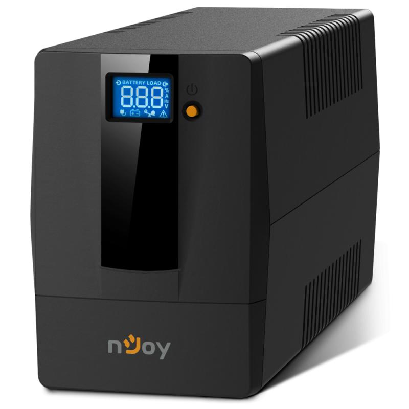 UPS NJOY, "HORUS P 600", Line Int. cu management, mini tower, 600VA/360W, AVR, Schuko x 2, 1 x baterie GP07122L, display LCD, back-up 1 - 10 min., "PWUP-LI060H1-AZ01B" (timbru verde 11 lei) - Image 3