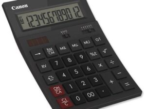 Calculator de birou CANON, AS-1200, ecran 12 digiti, alimentare solara si baterie, negru, "4599B001AA" (timbru verde 0.18 lei)