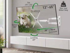 Barkan TV Wall Mount 13"- 65" White "BM343XLW"