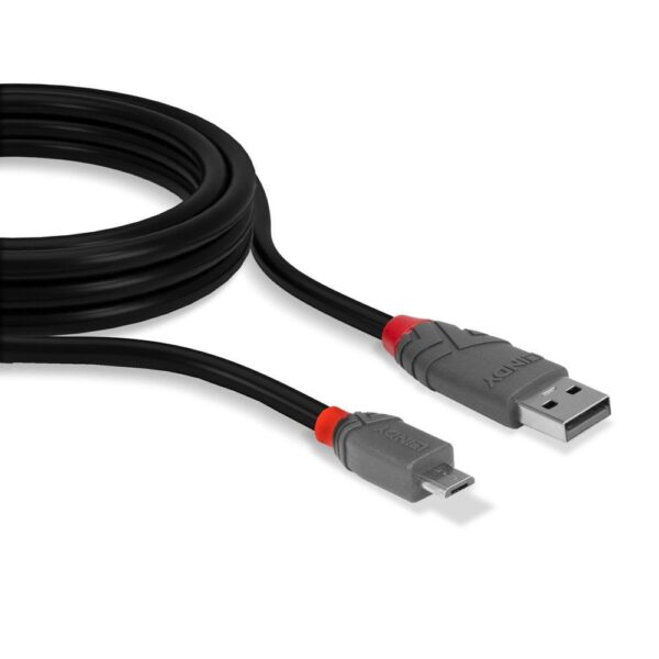 CABLU alimentare si date Lindy pt.smartphone  Micro-USB (T) la USB 2.0 (T), 2 m, PVC, negru, "LY-36733" (timbru verde 0.08 lei) - Image 2