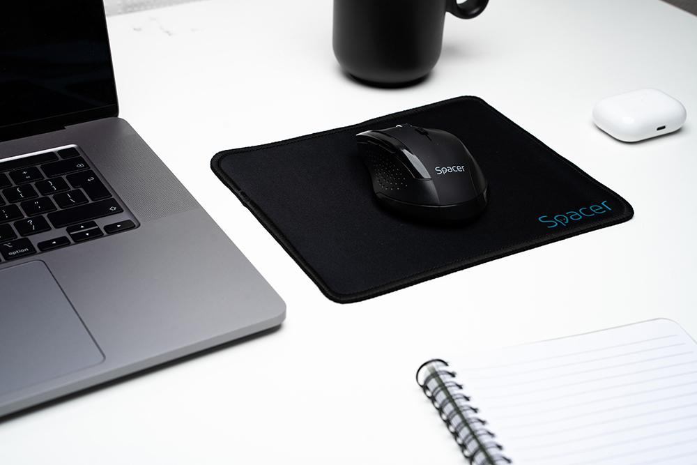 MousePAD SPACER, cauciuc si material textil, cusut pe margine, 220 x 180 x 2 mm, negru "SP-PAD-S" 45506698 - Image 2