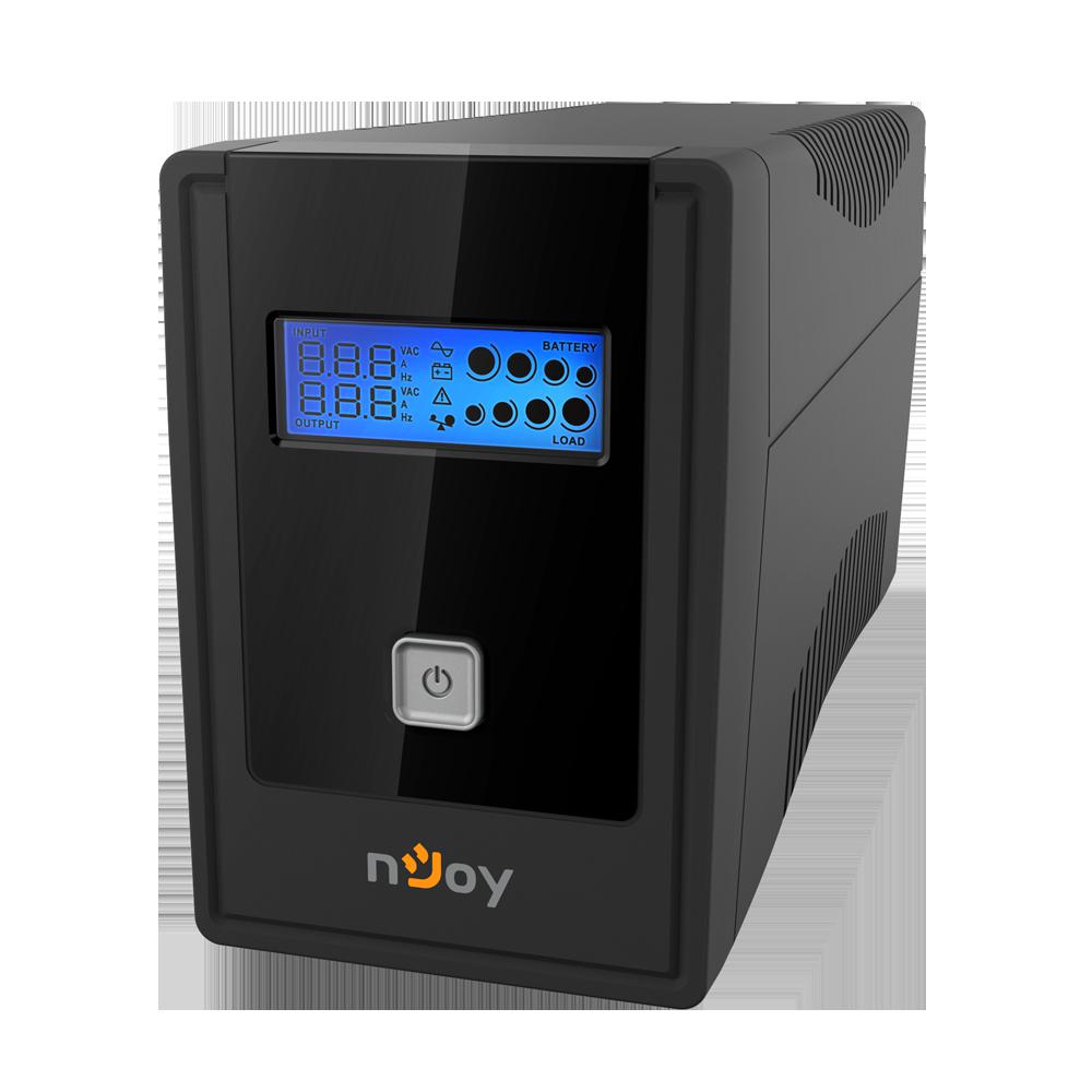 UPS NJOY, "Cadu 650", Line Int. cu management, mini tower, 600VA/360W, AVR, Schuko x 2, 1 x baterie GP07122F, display LCD, back-up 1 - 10 min., "UPCMTLS665TCAAZ01B" (timbru verde 11 lei) - Image 2