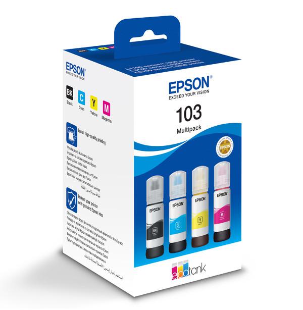 Combo-Pack Original Epson CMYK, nr.103, pentru L3110|L3110|L3150|L3151|L3156|L3160|L5190|L3210|L3250|L3260140ml,3x65ml, incl.TV 0.15 RON, "C13T00S64A"