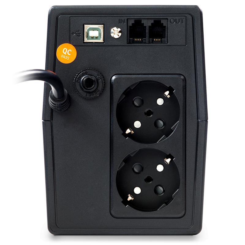 UPS NJOY, "HORUS P 600", Line Int. cu management, mini tower, 600VA/360W, AVR, Schuko x 2, 1 x baterie GP07122L, display LCD, back-up 1 - 10 min., "PWUP-LI060H1-AZ01B" (timbru verde 11 lei) - Image 5