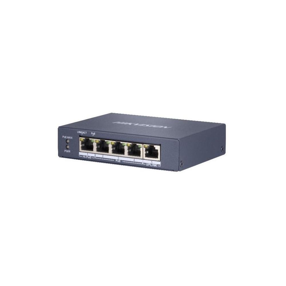 Hikvision | DS-3E0505HP-E | Unmanaged Hi-PoE Switch | 4x Port | 1Gbit/s | 60W PoE