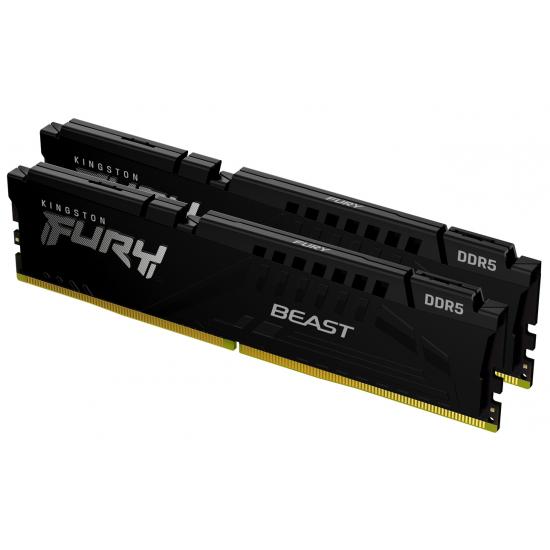 Kingston FURY Beast - DDR5 - sats - 32 GB: 2 x 16 GB - DIMM 288-pin - 2800 MHz / PC5-44800 - CL40 - 1.25 V - ej buffrad - on-die ECC - svart
