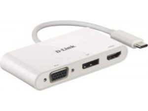 D-LINK USB-C 3-port video adapter with HDMI Displayport VGA