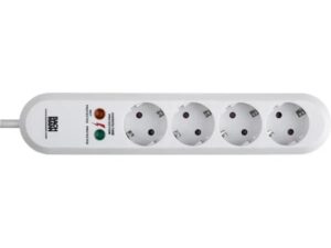 PRELUNGITOR Bachmann, Schuko x 4, conectare prin Schuko (T), cablu 1.5 m, protectie supratensiune, alb, "B381.2212K" (timbru verde 0.18 lei)