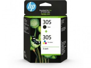 Combo-Pack Original HP Black/Color, nr.305, pentru DeskJet 2320|2710|2720|2721|2723|Plus 4120|Plus 4122, , (timbru verde 0.3 lei), "6ZD17AE"