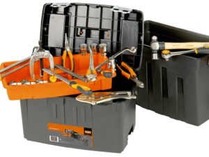 Plastic toolbox on wheels PTBW47 470x290x630mm 60L metallic latches