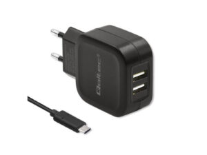 Qoltec 50188 mobile device charger Laptop, Smartphone, Smartwatch, Tablet, Telephone, Universal Black AC, DC Indoor