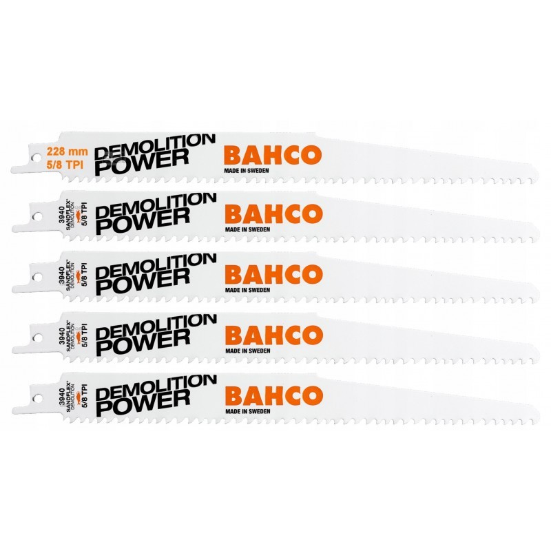 Reciprocating sawblades Sandflex bimetal 228mm*1,6mm DSL 5/8TPI 5 pcs Demolition Power for nail-embedded wood and metal, heavy duty - Image 2