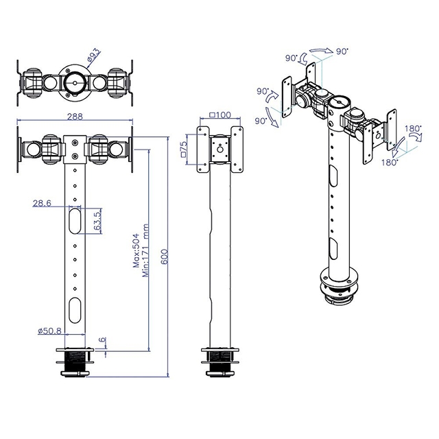 TV SET ACC DESK MOUNT BLACK/FPMA-D050DBLACK NEOMOUNTS - Image 3