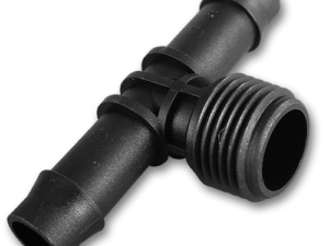 Tee, 1/2" male, 2 x 13mm hose barb - 2 pcs