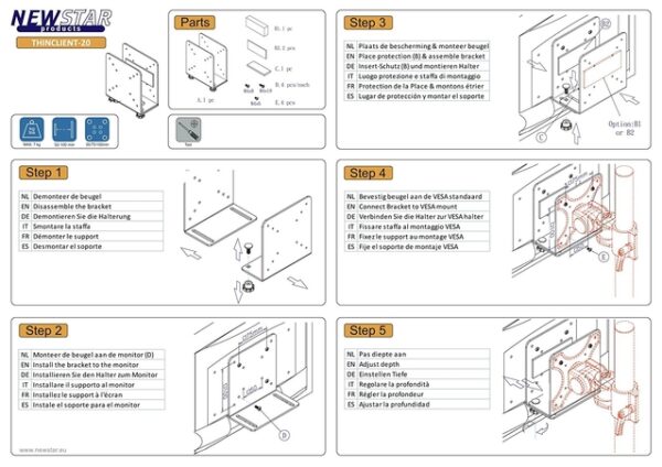PC ACC THIN CLIENT MOUNT/10KG THINCLIENT-20 NEOMOUNTS - Image 6