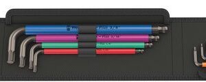 Wera 950 SPKL/9 SZ Multicolour L-Key Set – 9-Piece Imperial, Thermoplastic Sleeve, BlackLaser Finish