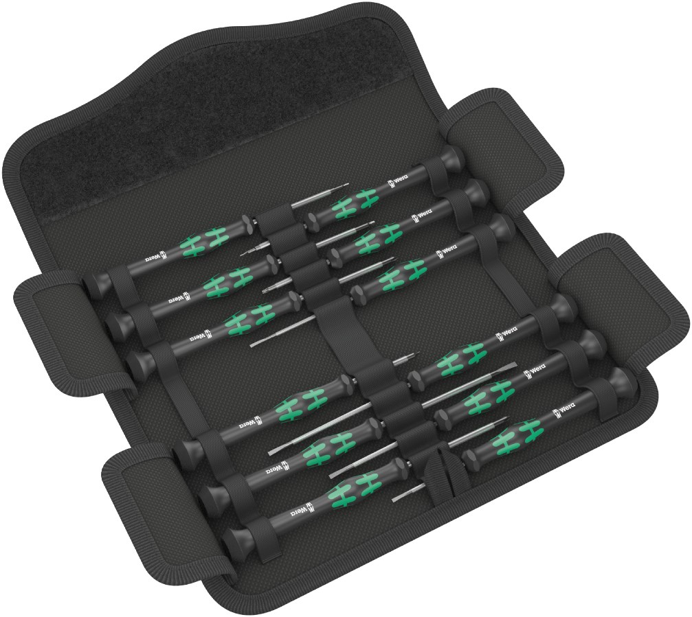 Wera Kraftform Micro SB 1 Screwdriver Set – 12-Piece Precision Electronics, Belt Pouch