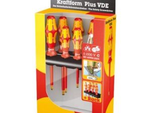 Wera Kraftform Plus 160i/7 VDE insulated screwdriver set 7pcs PH+SL+voltage tester, with rack