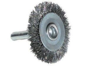 Wheel brush for drill, Ø75mm, crimped steel wire 0.35mm, shank 6mm