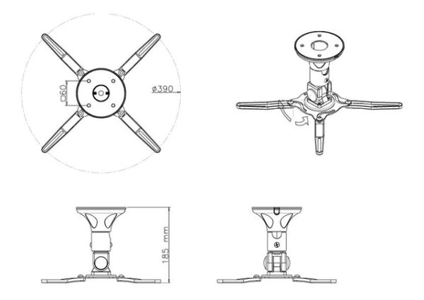 PROJECTOR ACC CEILING MOUNT/18.5CM BEAMER-C50 NEOMOUNTS - Image 3