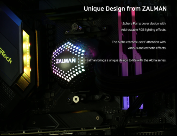 Zalman vodní chladič CPU ALPHA36 White /  3 x 120 mm / PWM / ARGB / bílý - Image 9