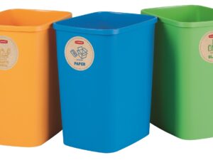 Atkritumu spaiņu bez vāka komplekts  Deco Flip Bin 3x25L zils/zaļš/dzeltens