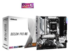 ASROCK MB Desktop B650M PRO RS, AM5, 4x DDR5, 1x PCIe 4.0 x16, 1x PCIe 3.0 x16, 1x Blazing M.2(PCIe Gen5x4), 1x Hyper M.2, 4x SATA3, RAID 0, 1, 10, 7.1 CH HD Audio, 1x HDMI, 1x DP, 2.5G LAN, 6x USB 3.2, 8x USB 2.0, 2x USB-C, mATX