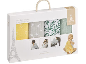 VULLI colored swaddles set SOPHIE LA GIRAFE, 4 pcs. 70x70 cm, 850800